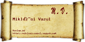 Miklósi Vazul névjegykártya